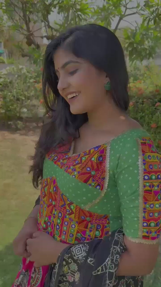 Designer Chaniya Choli for Navratri Patola Lehenga Festival outfit Gamthi Work Garba Night