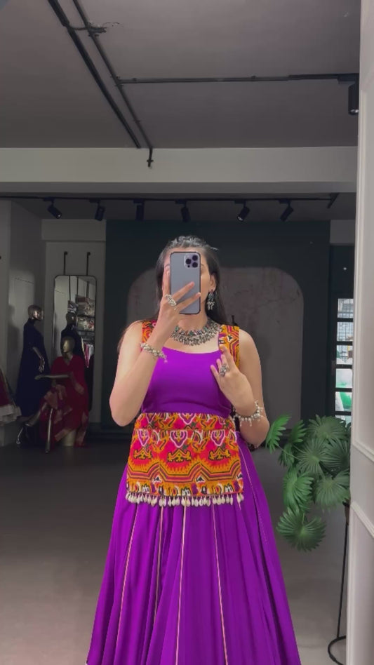 DesignerChaniya Choli for Navratri Patola Lehenga 3 pc Readymade garba Lehenga Festival outfit Gamthi Work Garba Night lehenga ready to wear