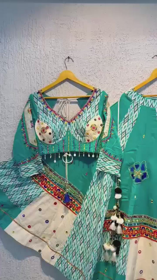 Designer Chaniya Choli for Navratri Patola Lehenga Festival outfit Gamthi Work Garba Night