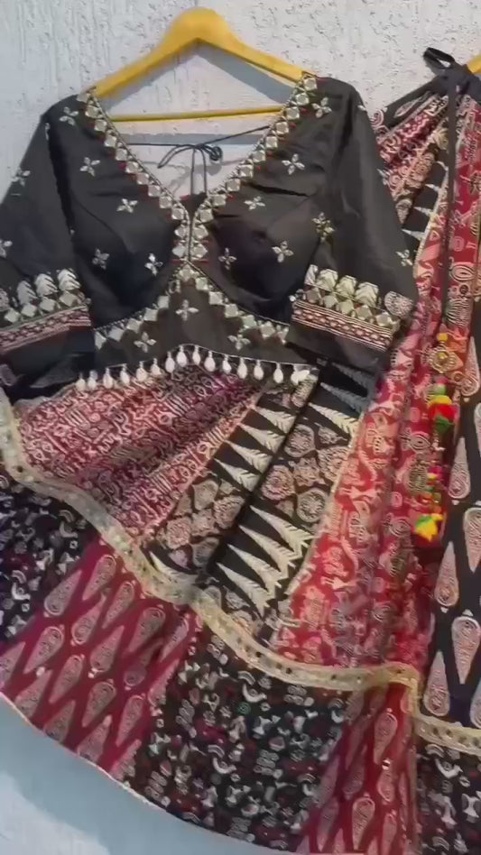 Designer Chaniya Choli for Navratri Patola Lehenga Festival outfit Gamthi Work Garba Night