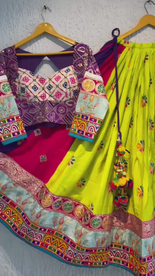 Designer Chaniya Choli for Navratri Patola Lehenga Festival outfit Gamthi Work Garba Night