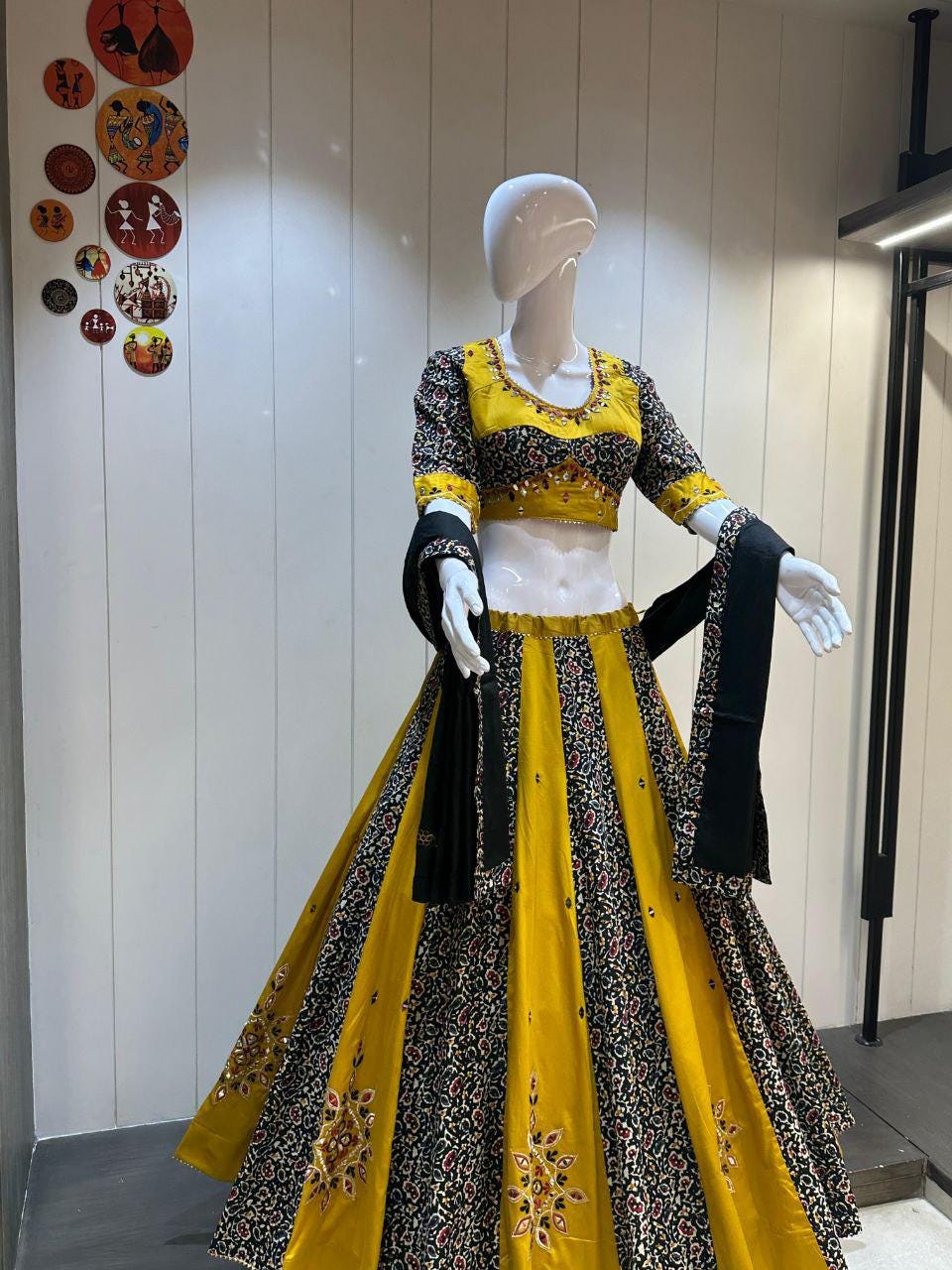 Pure Ajrakh Cotton Print Fabric Choli For Navratri Patola Lehenga Festival Outfit Gamthi Work Garba Night