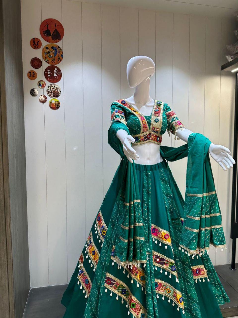 Designer Chaniya Choli for Navratri Patola Lehenga Festival outfit Gamthi Work Garba Night