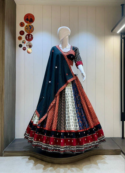 Lurex Khadi Cotton Umbrella Chaniya Choli With Heavy Blouse
