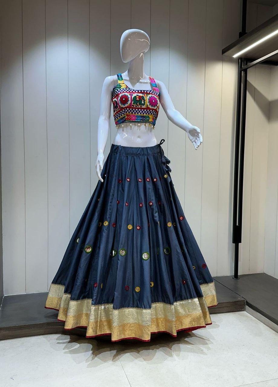 Designer Chaniya Choli for Navratri Patola Lehenga Festival outfit Gamthi Work Garba Night