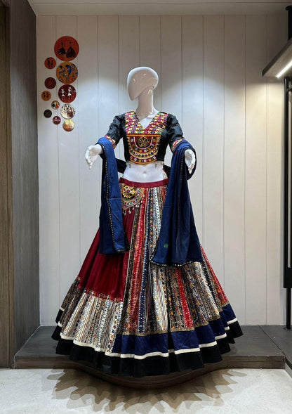 Designer Chaniya Choli for Navratri Patola Lehenga Festival outfit Gamthi Work Garba Night