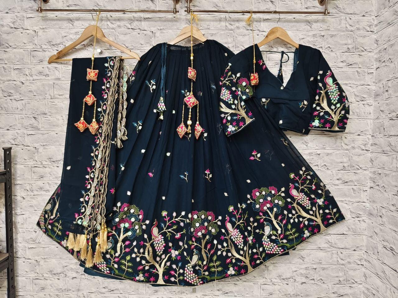 Geroget Chaniya With Multi Rainbow Sequance Work 🔥