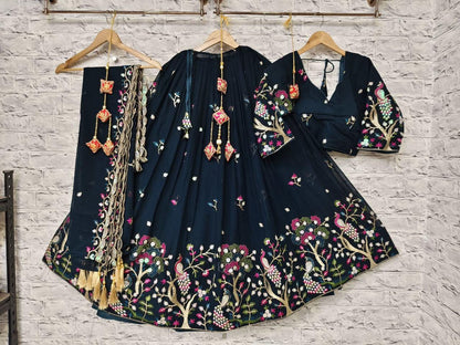 Geroget Chaniya With Multi Rainbow Sequance Work 🔥