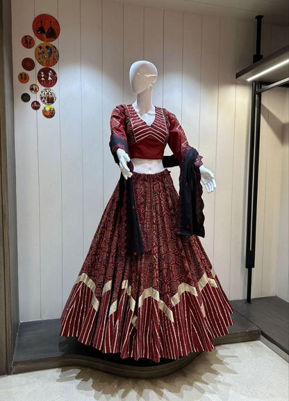 Designer Chaniya Choli for Navratri Patola Lehenga Festival outfit Gamthi Work Garba Night