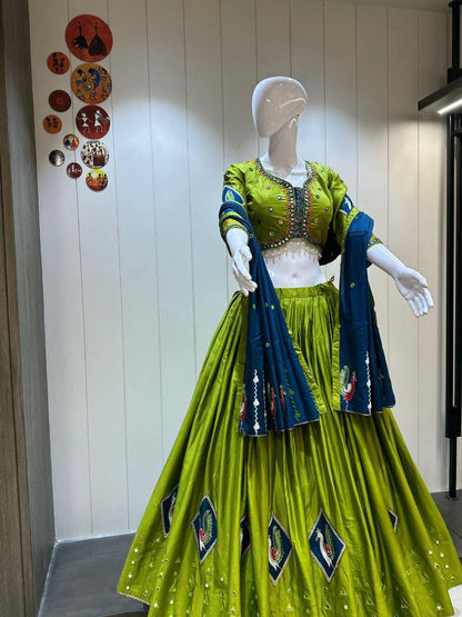 Pure Camric Cotton Choli For Navratri Patola Lehenga Festival Outfit Gamthi Work Garba Night