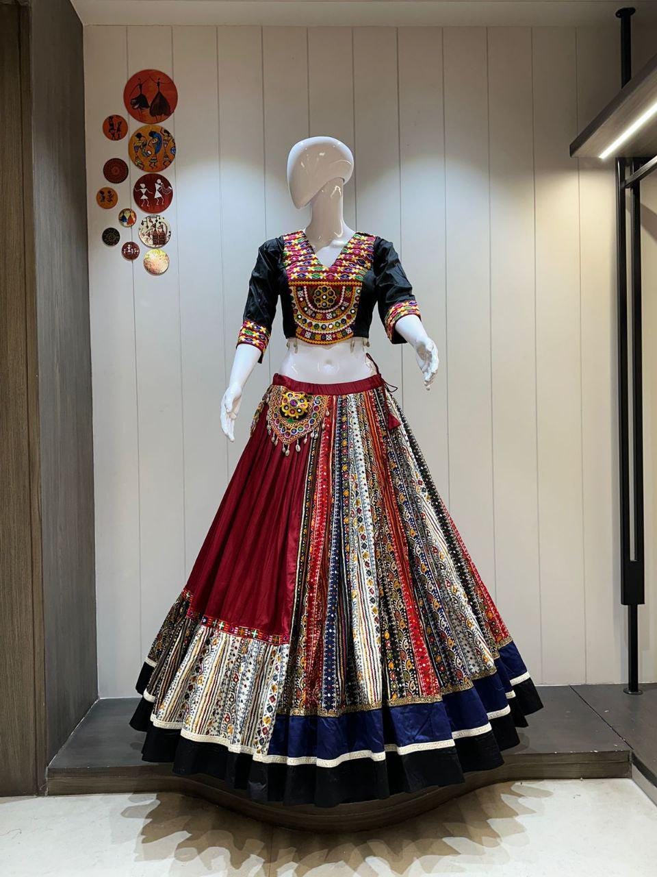 Designer Chaniya Choli for Navratri Patola Lehenga Festival outfit Gamthi Work Garba Night