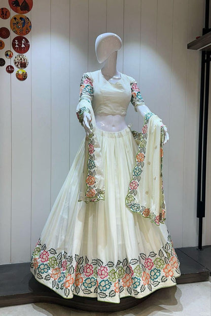 Designer Chaniya Choli for Navratri Patola Lehenga Festival outfit Gamthi Work Garba Night