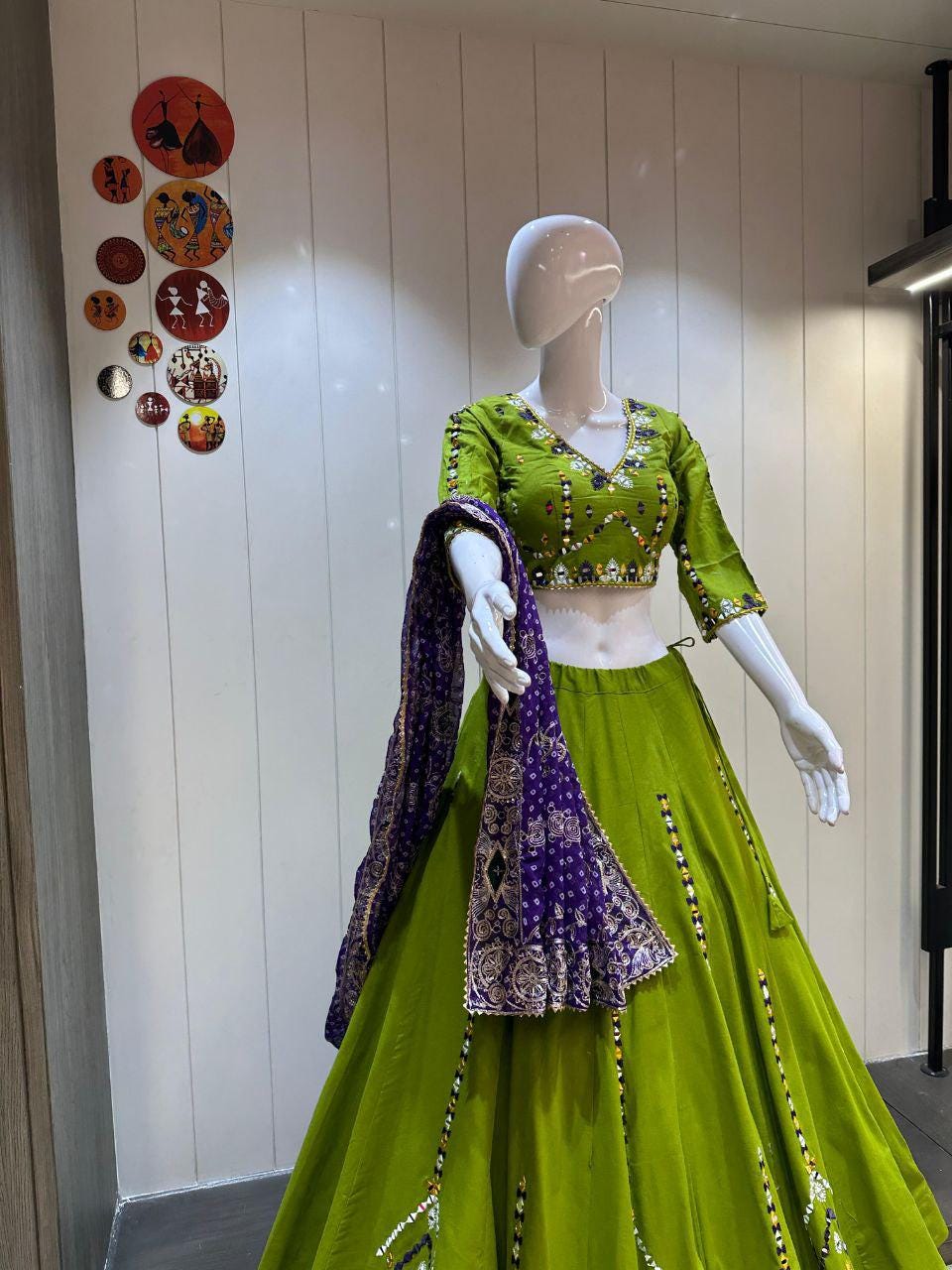 Lurex Khadi Cotton Umbrella With Patching Work Dupatta With Designer Blouse