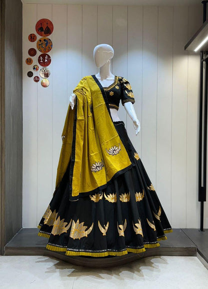 Designer Chaniya Choli for Navratri Patola Lehenga Festival outfit Gamthi Work Garba Night