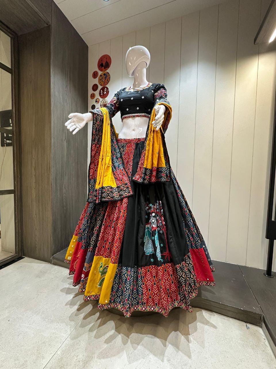 Designer Chaniya Choli for Navratri Patola Lehenga Festival outfit Gamthi Work Garba Night
