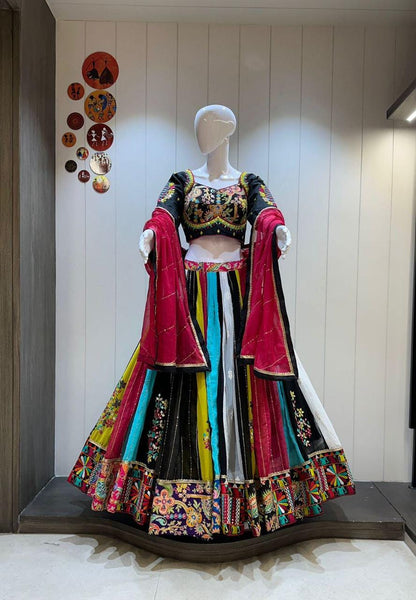 Designer Chaniya Choli for Navratri Patola Lehenga Festival outfit Gamthi Work Garba Night