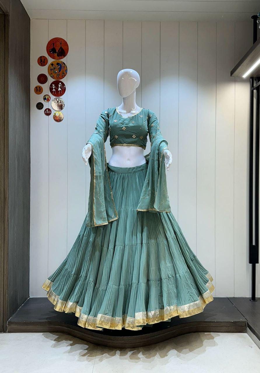 Designer Chaniya Choli for Navratri Patola Lehenga Festival outfit Gamthi Work Garba Night