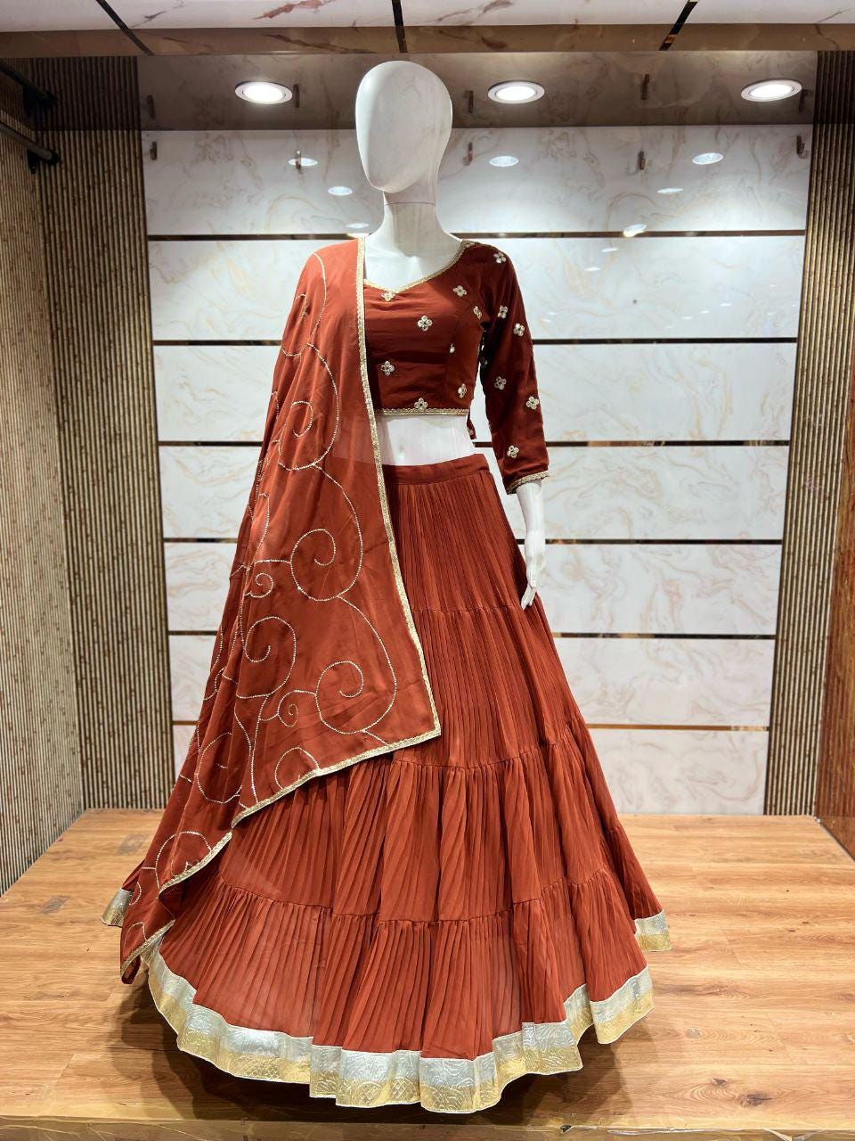 Pure Georgette Fabric Choli For Navratri Patola Lehenga Festival Outfit Gamthi Work Garba Night
