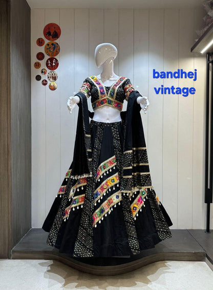 Designer Chaniya Choli for Navratri Patola Lehenga Festival outfit Gamthi Work Garba Night