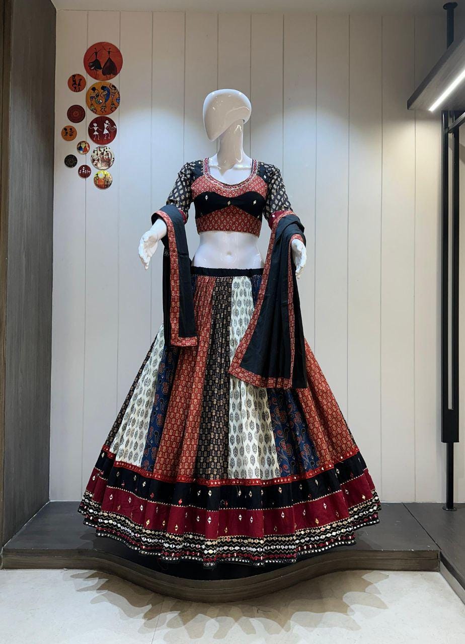 Lurex Khadi Cotton Umbrella Chaniya Choli With Heavy Blouse