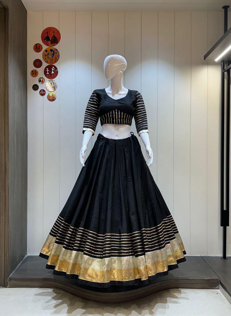 Pure khadi cotton Aari work chaniya choli Lehenga Festival outfit