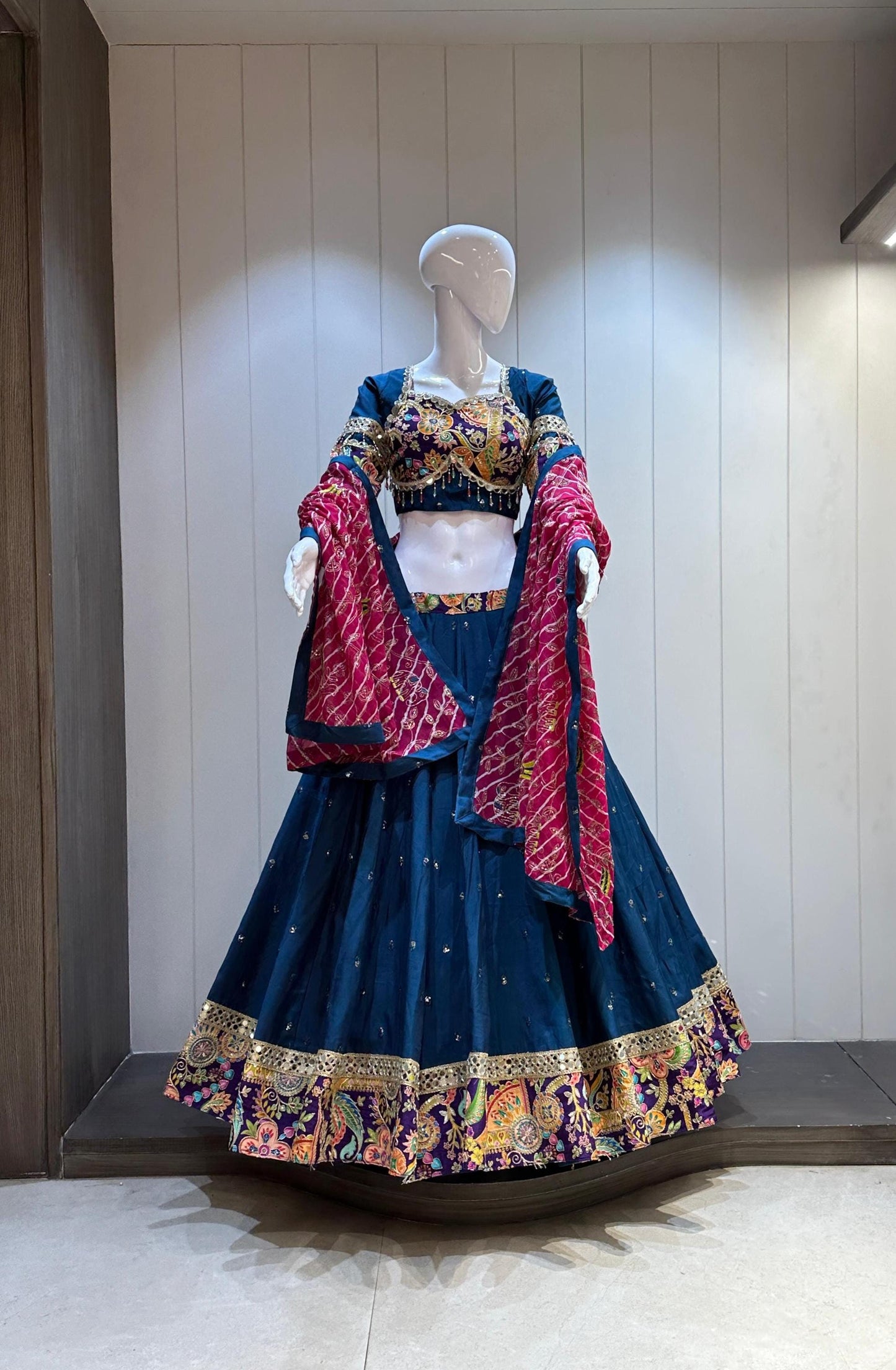 Pure Roman Silk Chaniya Choli With Sequance Work Lehenga Choli
