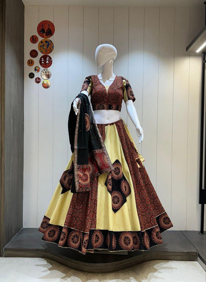 Designer Chaniya Choli for Navratri Patola Lehenga Festival outfit Gamthi Work Garba Night