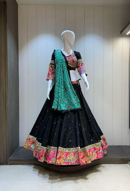 Designer Chaniya Choli for Navratri Patola Lehenga Festival outfit Gamthi Work Garba Night
