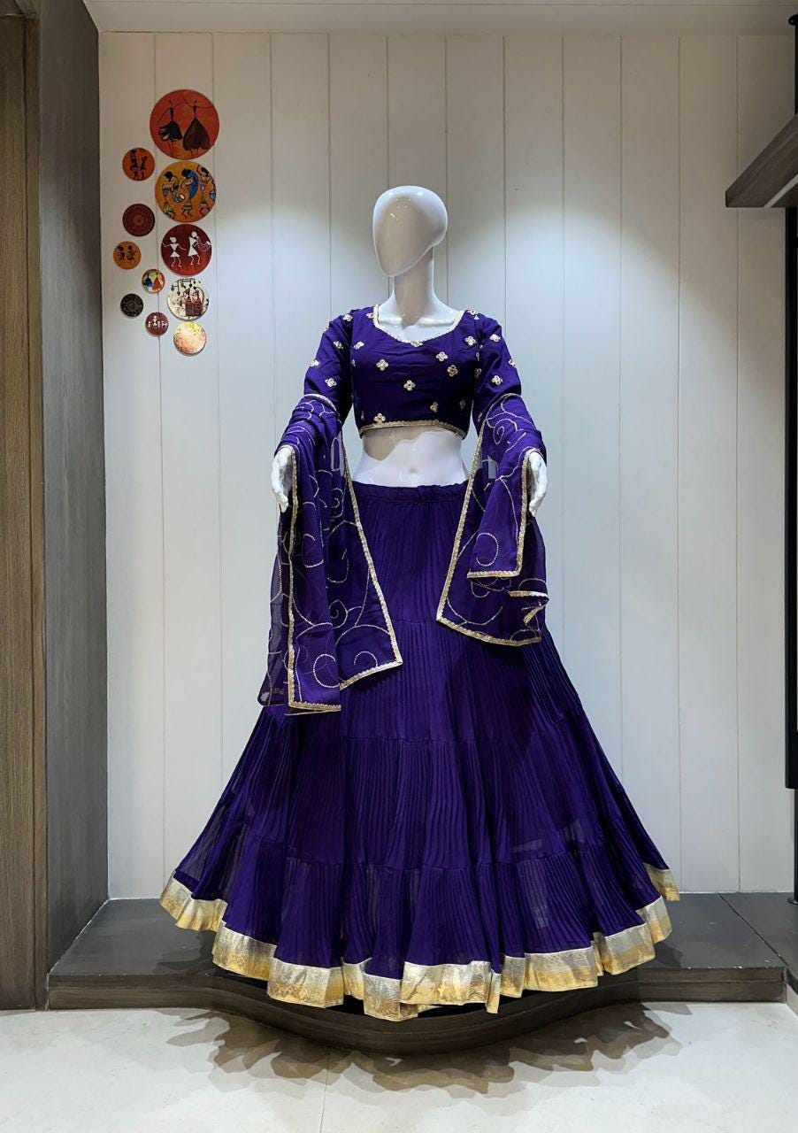 Designer Chaniya Choli for Navratri Patola Lehenga Festival outfit Gamthi Work Garba Night