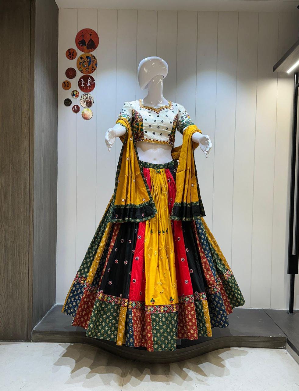 Designer Chaniya Choli for Navratri Patola Lehenga Festival outfit Gamthi Work Garba Night