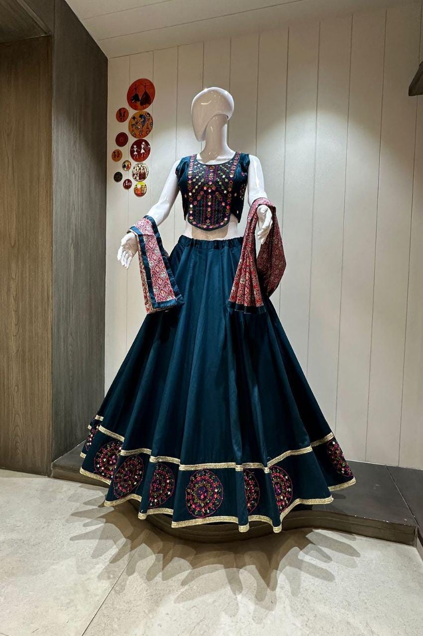 Designer Chaniya Choli for Navratri Patola Lehenga Festival outfit Gamthi Work Garba Night