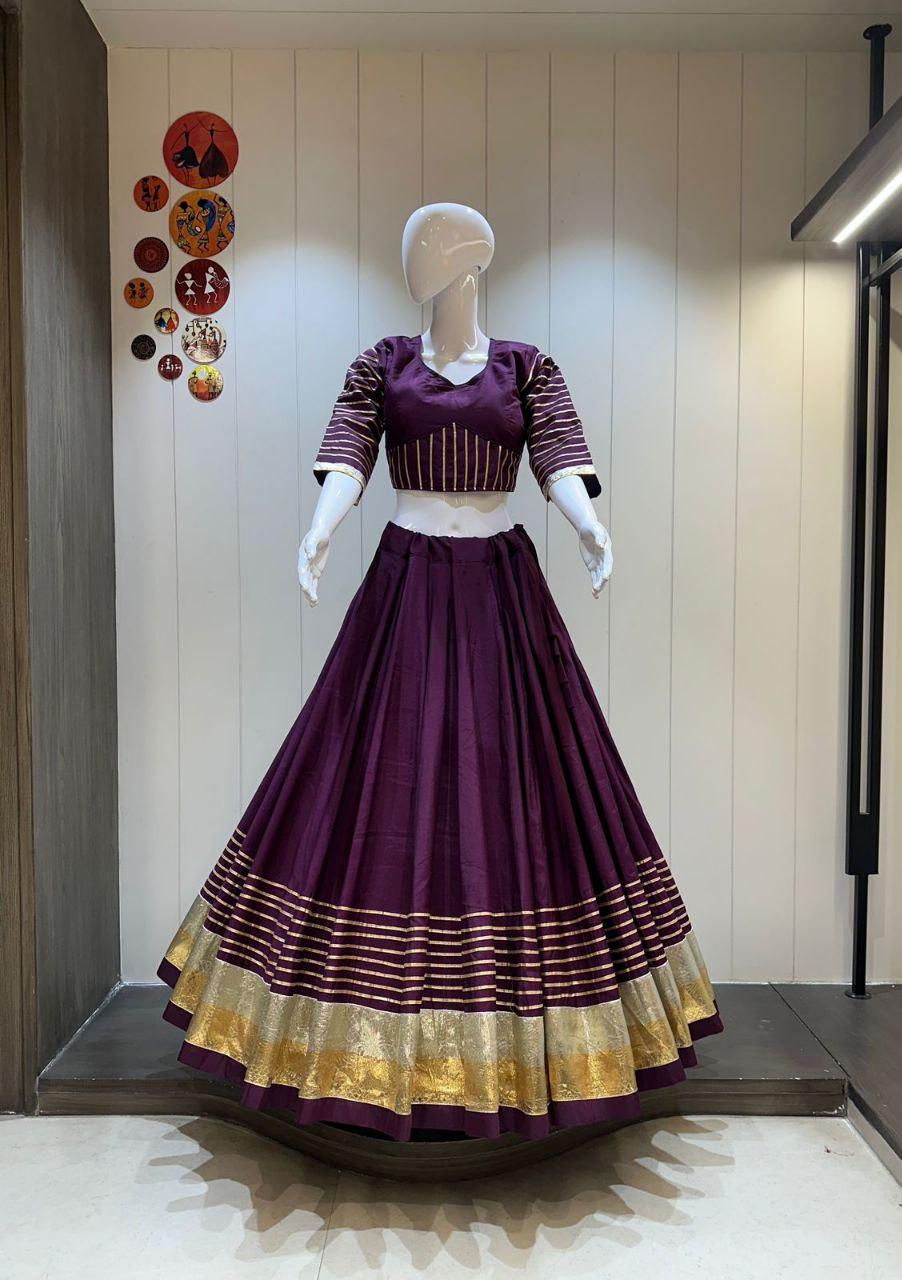 Pure khadi cotton Aari work chaniya choli Lehenga Festival outfit