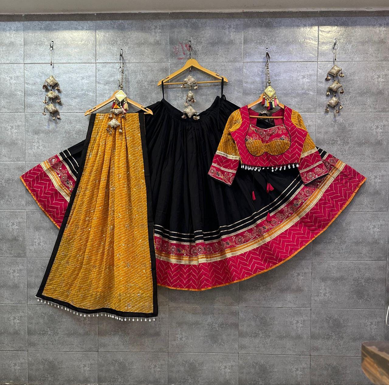 Designer Chaniya Choli for Navratri Patola Lehenga Festival outfit Gamthi Work Garba Night