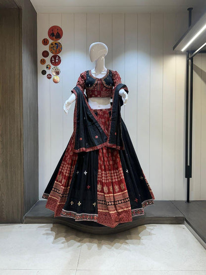 Designer Chaniya Choli for Navratri Patola Lehenga Festival outfit Gamthi Work Garba Night