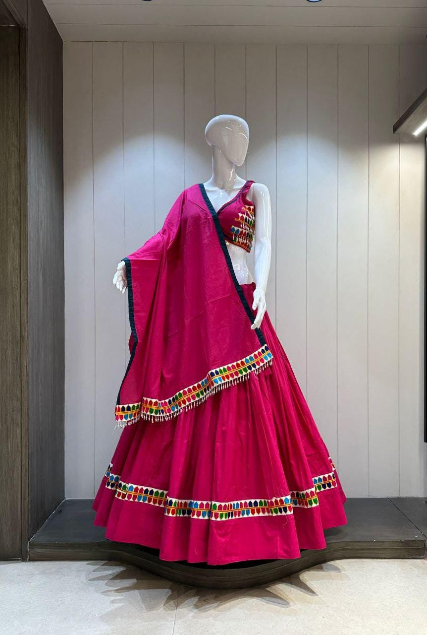 Designer Chaniya Choli for Navratri Patola Lehenga Festival outfit Gamthi Work Garba Night