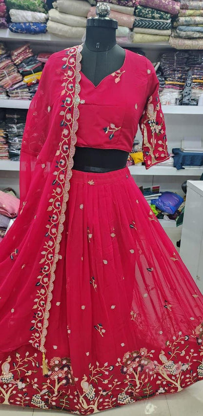 Geroget Chaniya With Multi Rainbow Sequance Work 🔥