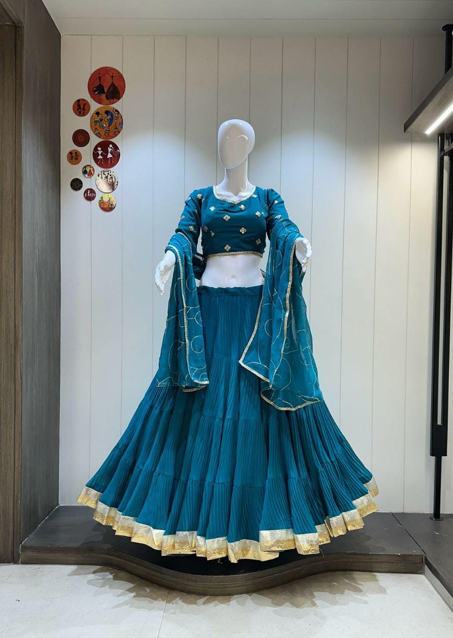 Designer Chaniya Choli for Navratri Patola Lehenga Festival outfit Gamthi Work Garba Night