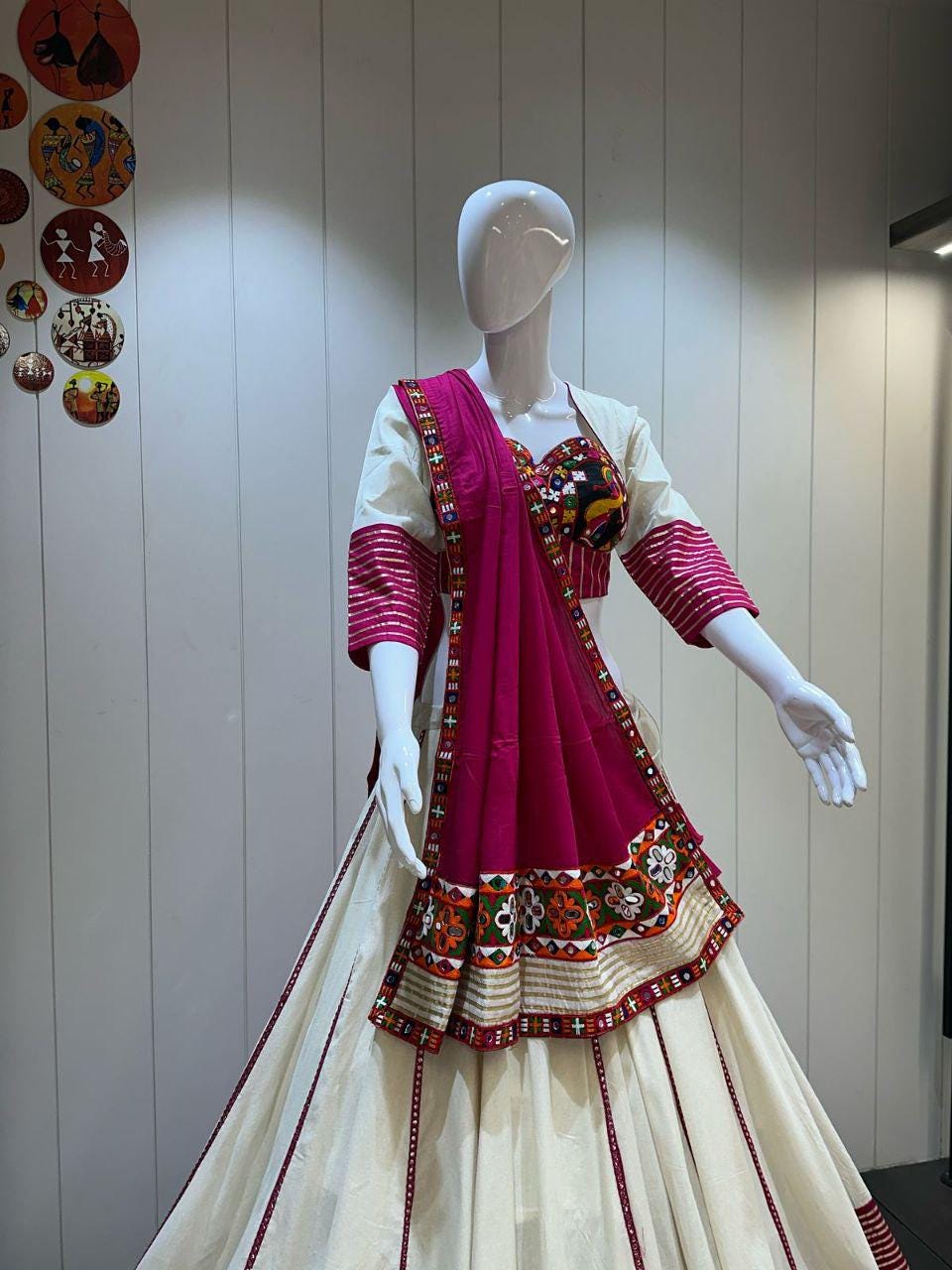 Designer Chaniya Choli for Navratri Patola Lehenga Festival outfit Gamthi Work Garba Night