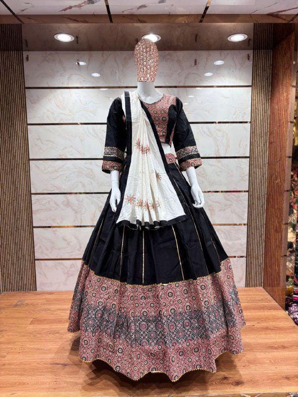 Multi Kali Designer Single Color Pc With Matching Blouse And Multi Patch Work Dupatta!!
