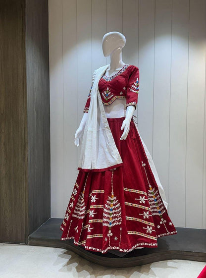 Designer Chaniya Choli for Navratri Patola Lehenga Festival outfit Gamthi Work Garba Night