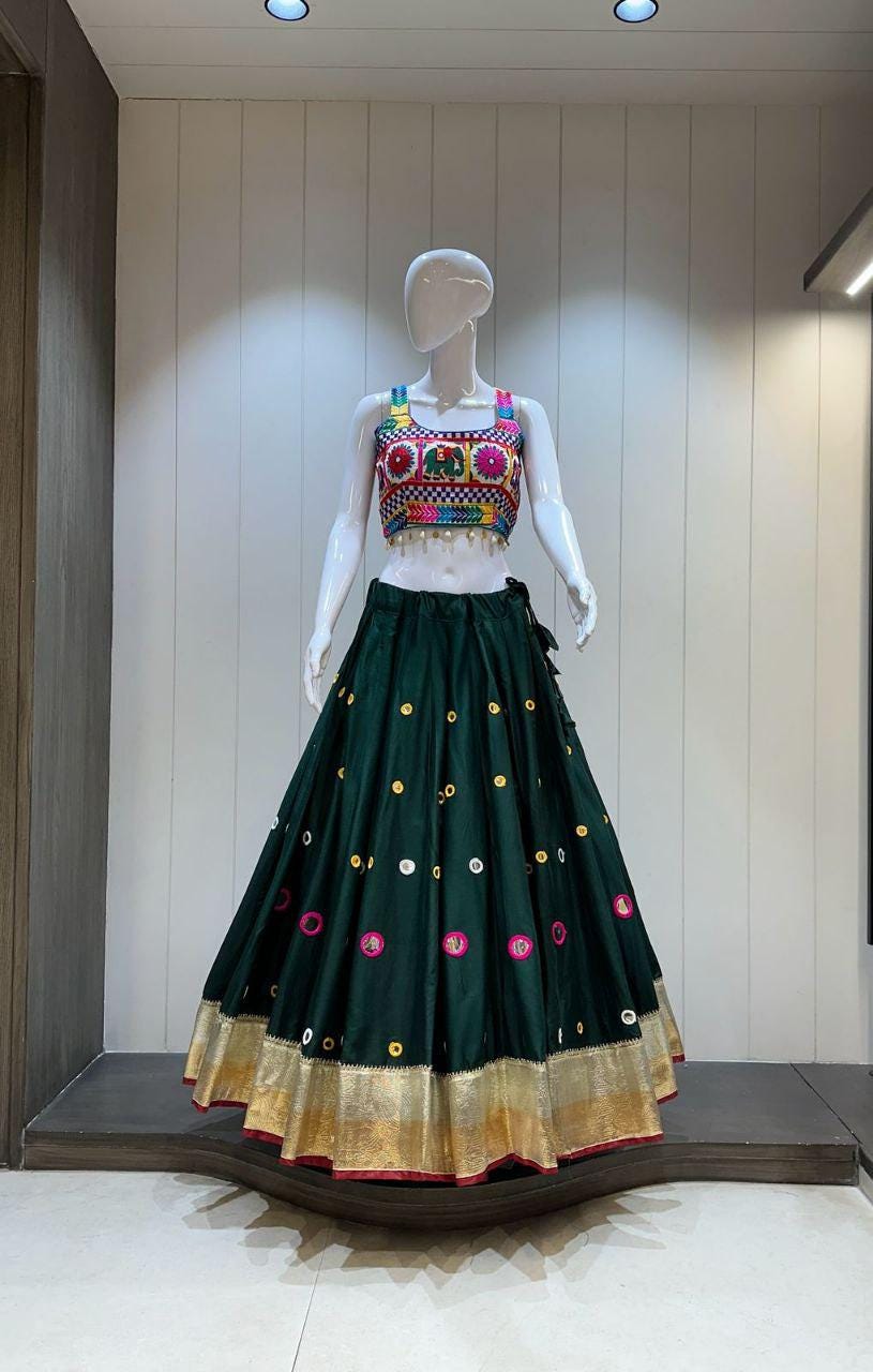 Designer Chaniya Choli for Navratri Patola Lehenga Festival outfit Gamthi Work Garba Night