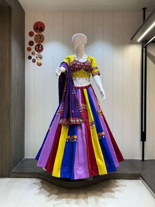 Pure Camric Cotton Print Base With Patching Work Dupatta With Designer Blouse