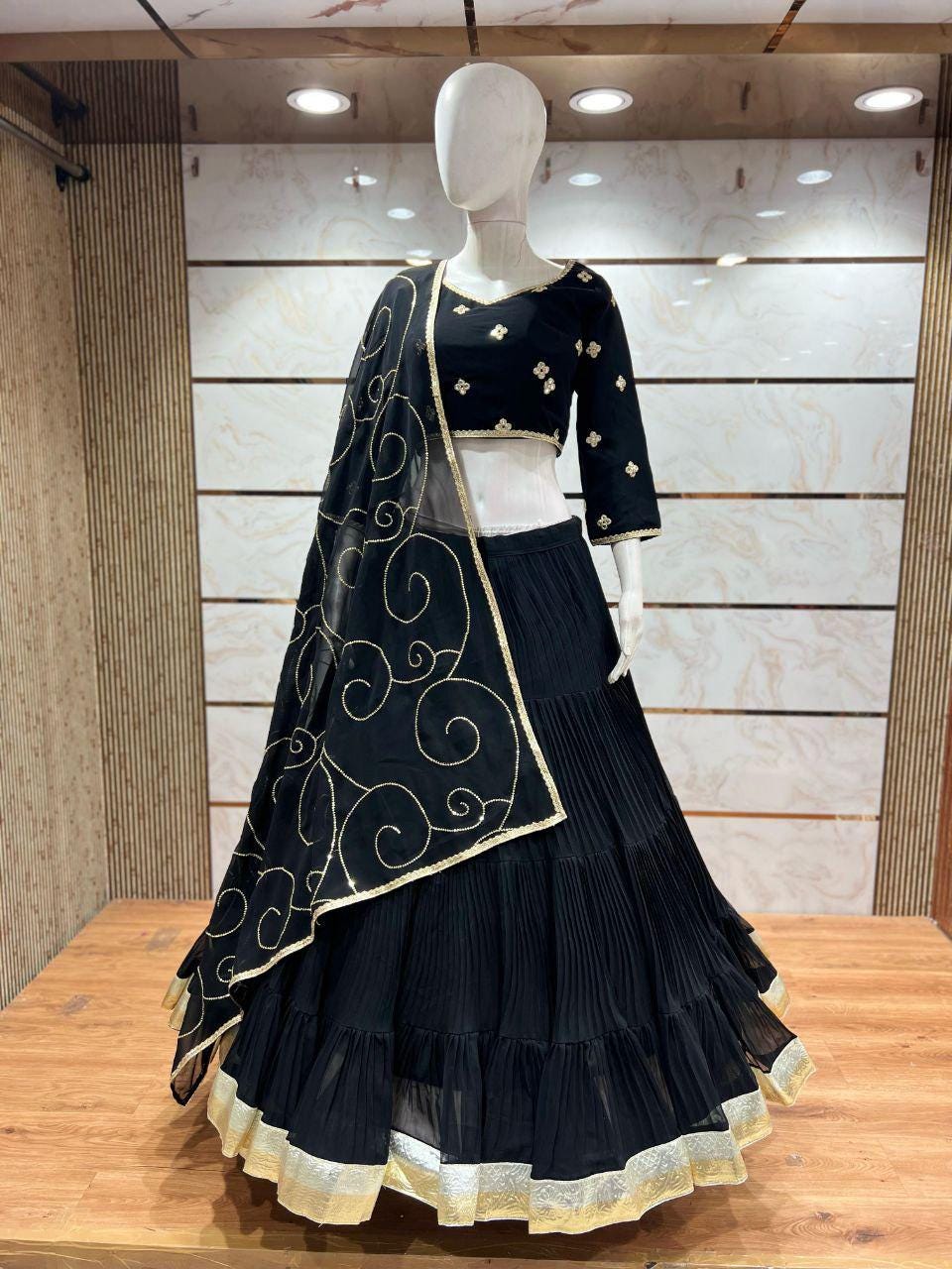 Pure Georgette Fabric Choli For Navratri Patola Lehenga Festival Outfit Gamthi Work Garba Night