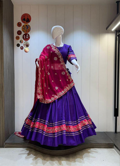 Designer Chaniya Choli for Navratri Patola Lehenga Festival outfit Gamthi Work Garba Night
