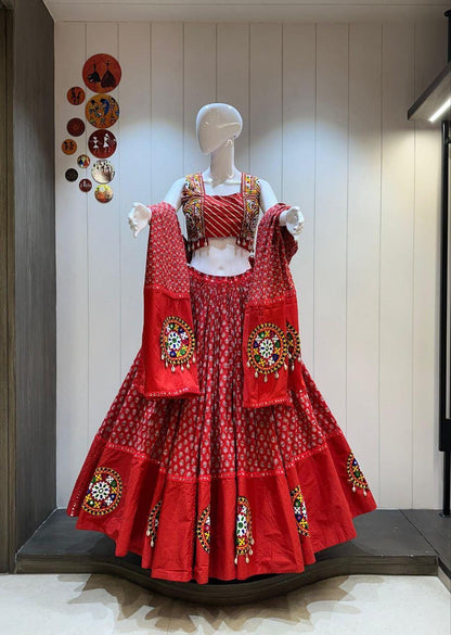 Designer Chaniya Choli for Navratri Patola Lehenga Festival outfit Gamthi Work Garba Night