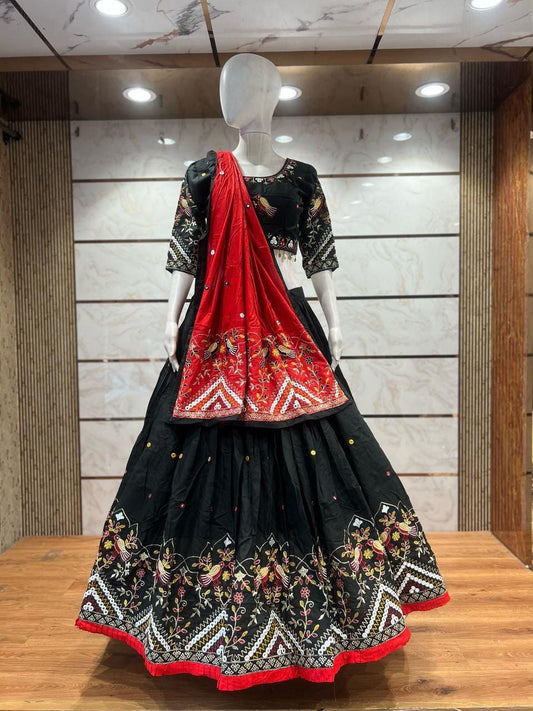 Double Mor With Pure Jam Sharti Cotton  With Patching Work Dupatta With Designer Blouse