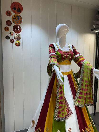 Reyon Cotton Work Chaniya Choli For Navratri Patola Lehenga Festival Outfit Gamthi Work Garba Night