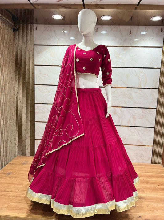 Pure Georgette Fabric Choli For Navratri Patola Lehenga Festival Outfit Gamthi Work Garba Night