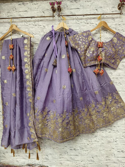 Pure Vichitra Simmer With Sequence And Jari Embroidery Work Chaniya Choli