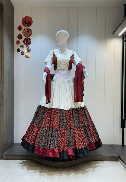 Designer Chaniya Choli for Navratri Patola Lehenga Festival outfit Gamthi Work Garba Night